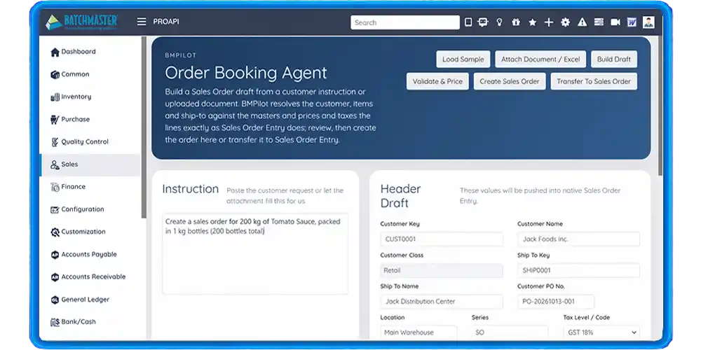 Order Booking